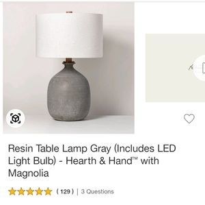 Resin Table Lamp Gray